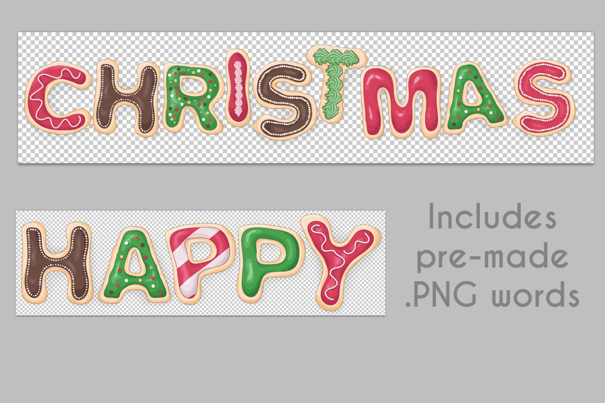 Christmas Cookie Letter Set, an Object Graphic by Transfuchsian (Photo 4 of 4)