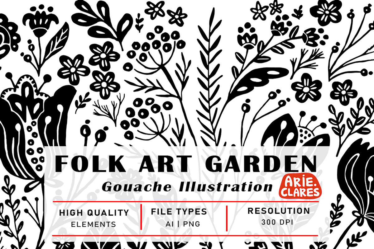 Folk Art Garden, a Pattern Graphic by Arie Clares (Photo 7 of 7)