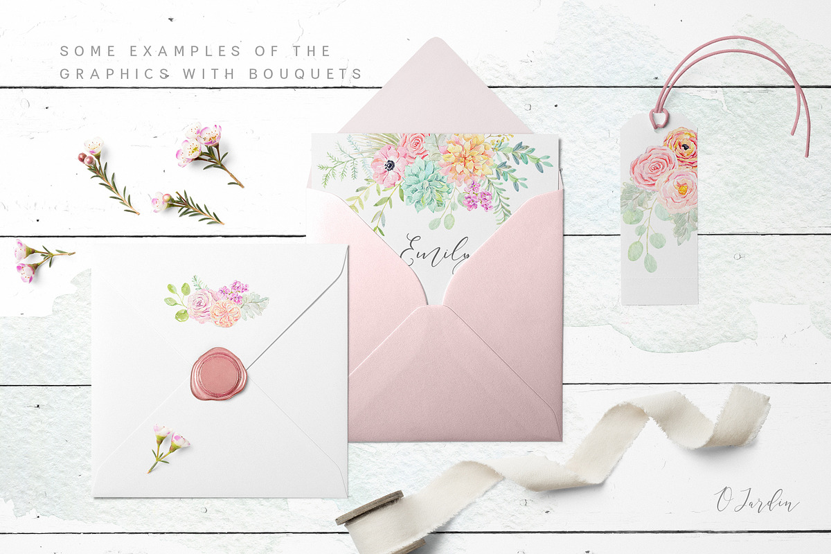 Emily. Watercolor floral collection, an Illustration by OJardin (Photo 3 of 7)