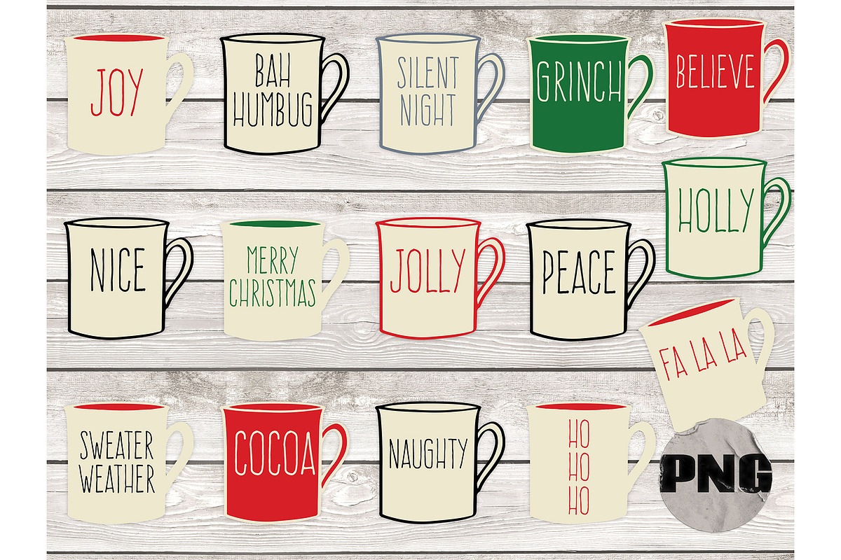 Coffee Lover's Christmas Clipart, a Seasonal Illustration by AlexandHer Digital Art (Photo 4 of 4)