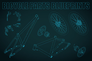 Bicycle Parts Blueprints Set Vol.2