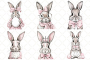 Whimsical Easter Bunny Clipart PNG, an Illustration by Black Bird Studio (Thumbnail 3 of 5)