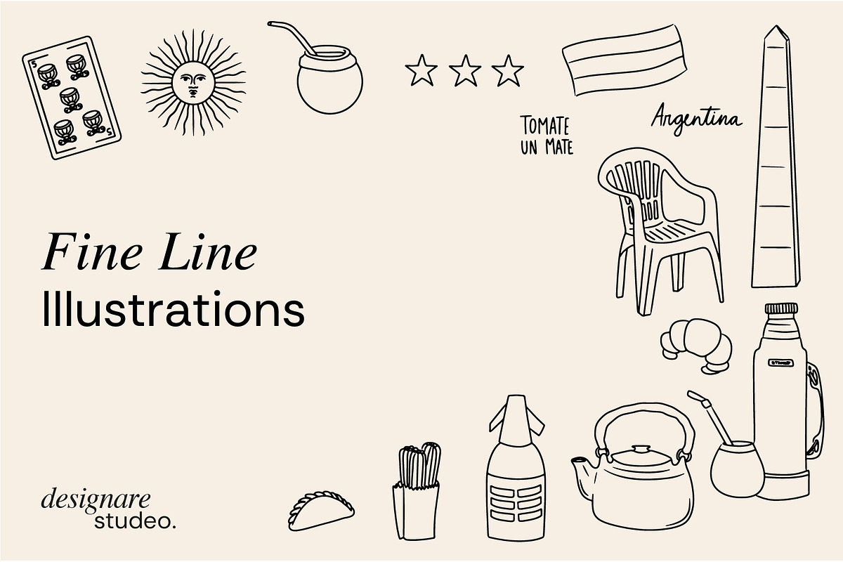 Argentina Hand Drawn Illustrations, a Decorative Illustration by ginni illustrations (Photo 3 of 5)
