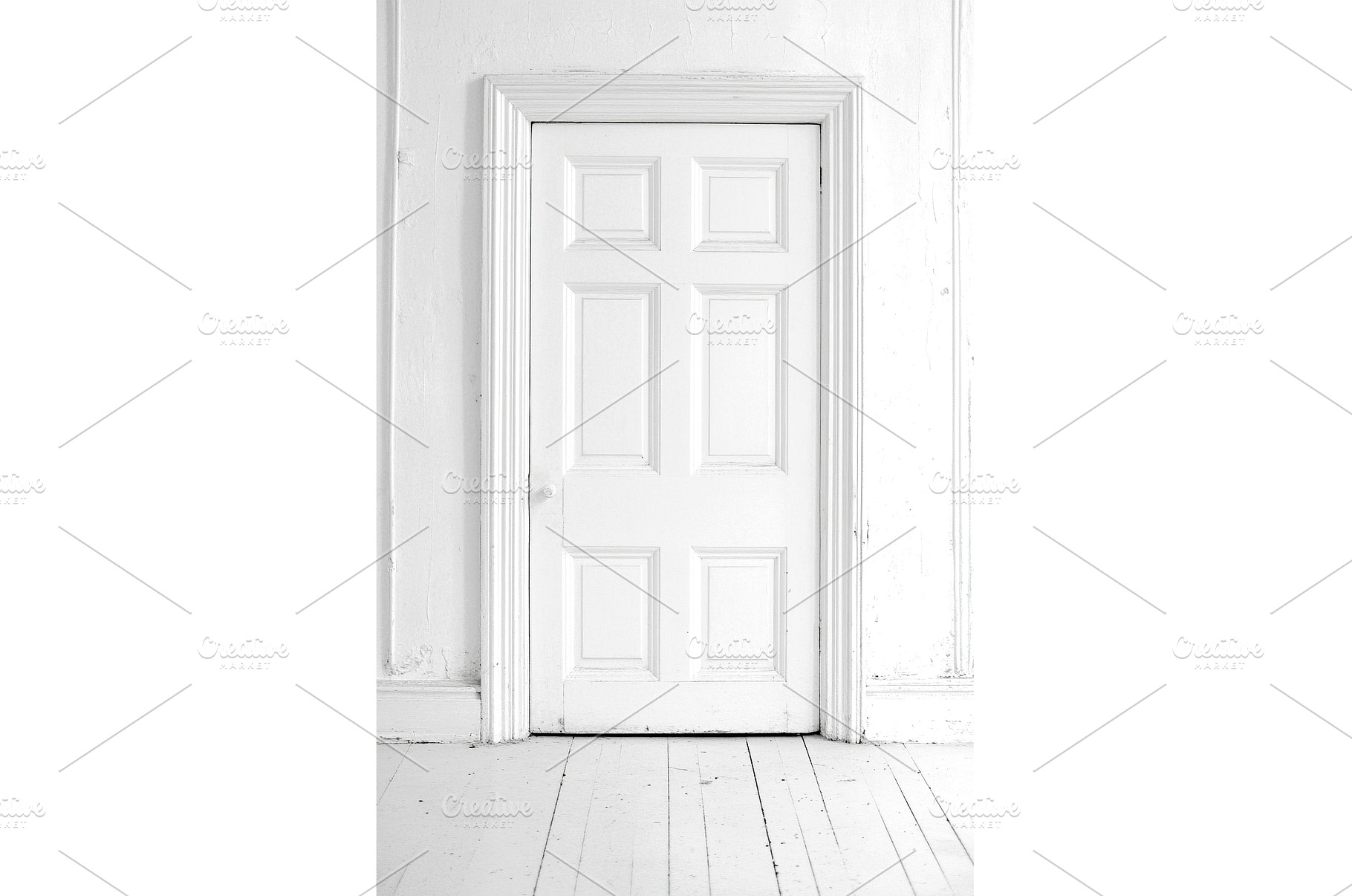 Old white paneled door and aged, a Background Photo by Lermont51