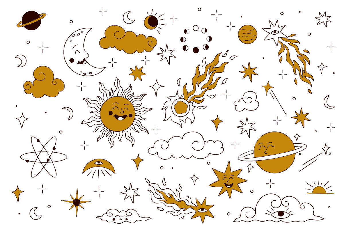 Celestial Dreams – Cosmic Vectors, a Decorative Illustration by Creative Wannabe (Photo 2 of 7)