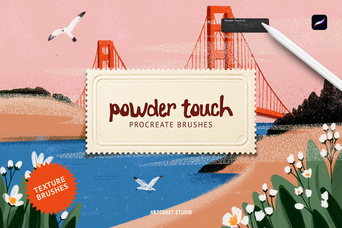 Powder Touch Procreate Texture Brush, a Brush Add-On by Spasibenko Art (Photo 3 of 6)