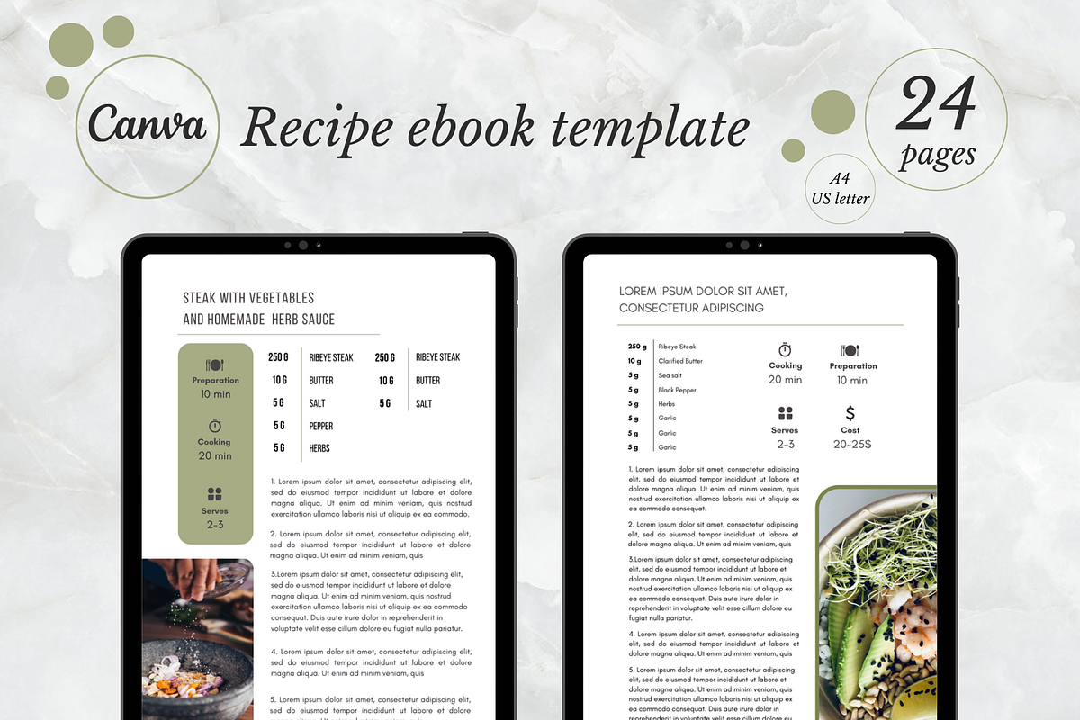 Minimal Recipe Ebook Template, a Magazine Template by PittaFinePrint (Photo 1 of 7)