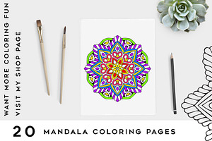 20 Mandala Coloring Pages, a Decorative Illustration by Design Unique