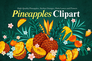 Tropical Pineapples Clipart