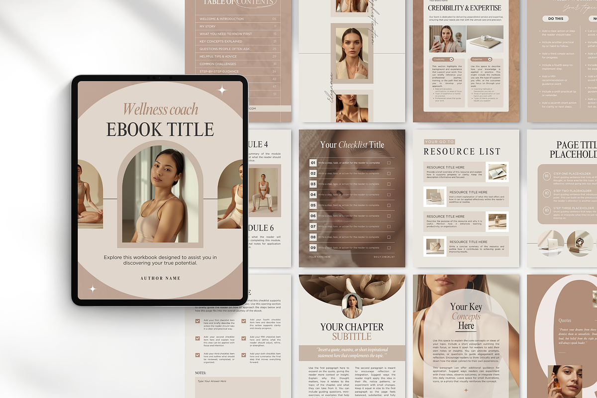Wellness Coach Ebook Template Beige, a Magazine Template by DigiPax (Photo 6 of 11)