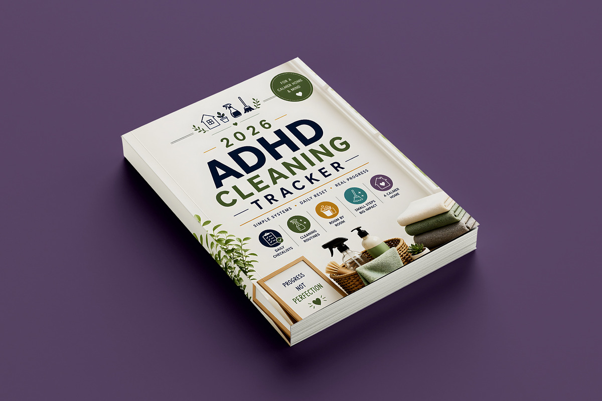 2026 ADHD Cleaning Tracker Canva, a Stationery Template by Mustafiz (Photo 2 of 5)