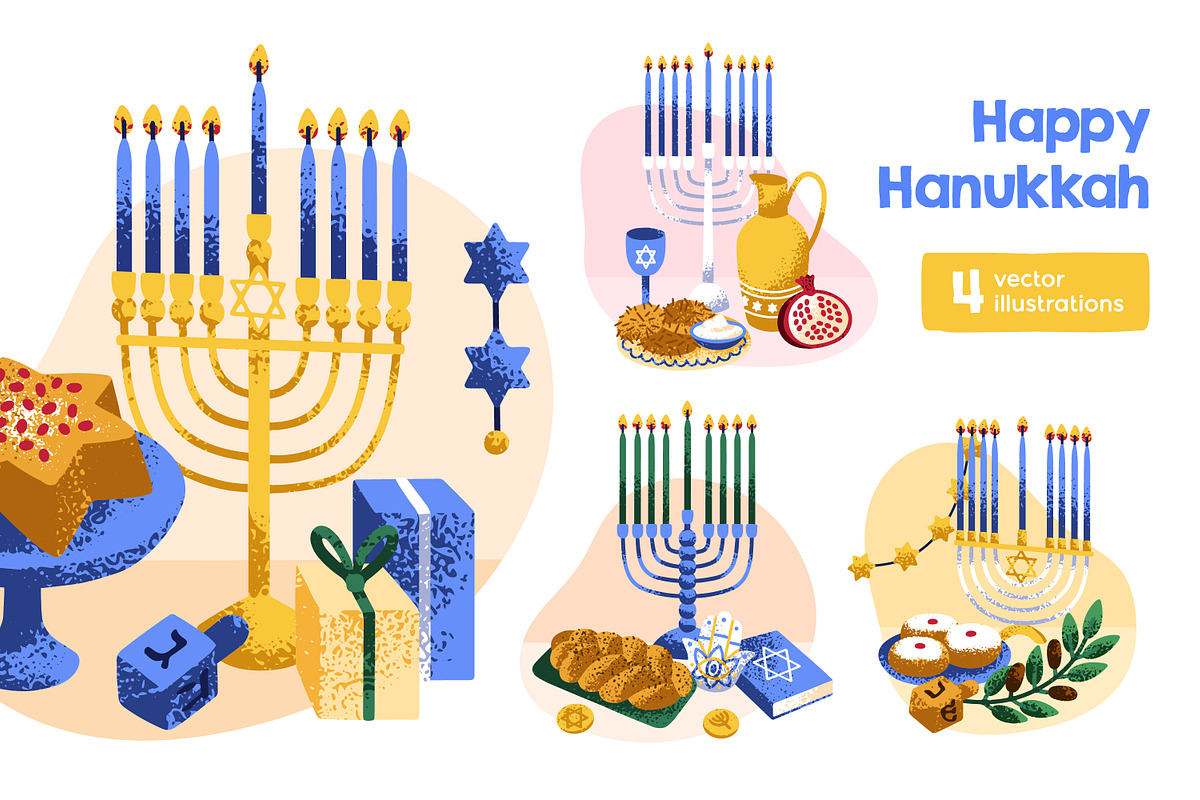 Hanukkah, Jewish holiday set, an Object Illustration by Good Studio (Photo 1 of 5)