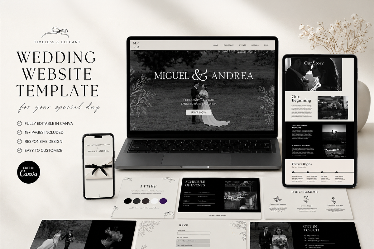 Wedding Website Canva Template, an UI Kit Template by SKVidz (Photo 2 of 7)