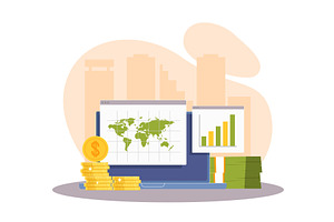 Financial data. Investment market, a Finance Illustration by YummyBuum