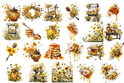 Honey pot & Honey Clipart, a Food Illustration by InkyQueenArt (Thumbnail 4 of 5)