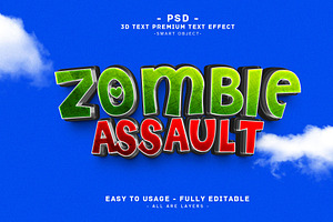 Zombie Assault 3D Editable Psd Text, a Layer Style Add-On by Md Jahidul99