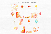 Firefighter Clipart, Transparent PNG, an Object Graphic by EllyandLima (Thumbnail 9 of 10)