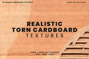 Realistic Torn Cardboard Textures