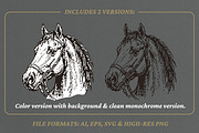 Vintage Horse Head Illustration, an Animal Illustration by lettett (Thumbnail 2 of 3)