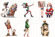 Christmas Funny Skinny Girl Clipart, an Illustration by CrexoraLab (Thumbnail 3 of 5)