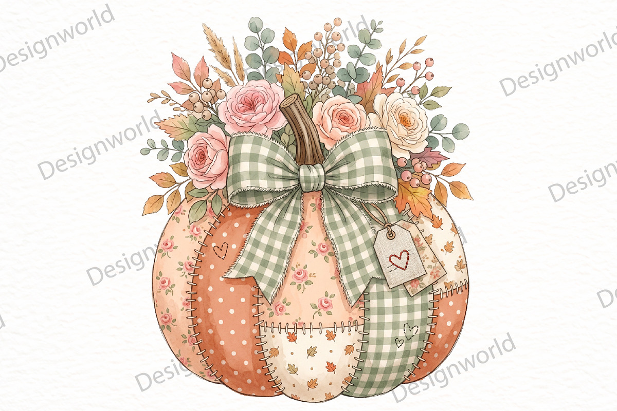 Fall Bow Pumpkin PNG, a Seasonal Illustration by Designworld (Photo 1 of 4)