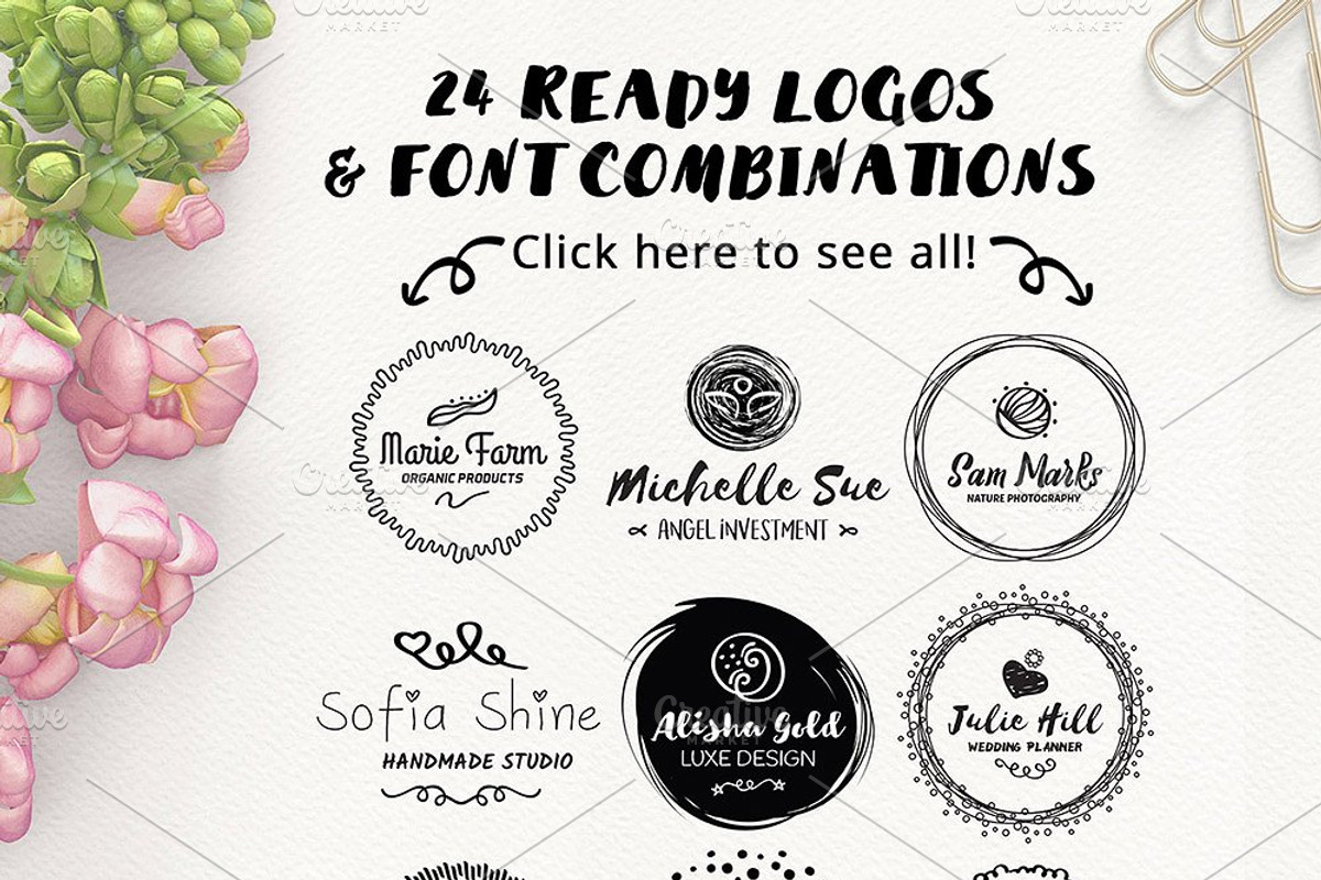 Diva Handdrawn Logo Creator + Extras, a Branding & Logo Template by joyologo (Photo 6 of 15)