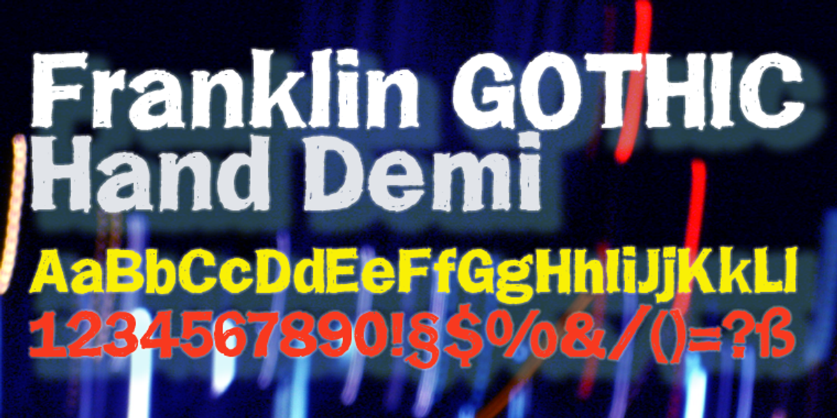 Franklin Gothic Hand Demi, a Handwritten Font by Wiescher-Design