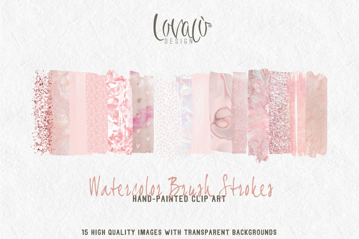 Pretty Pale Pink Brush Strokes, a Texture Graphic by Lovalù®