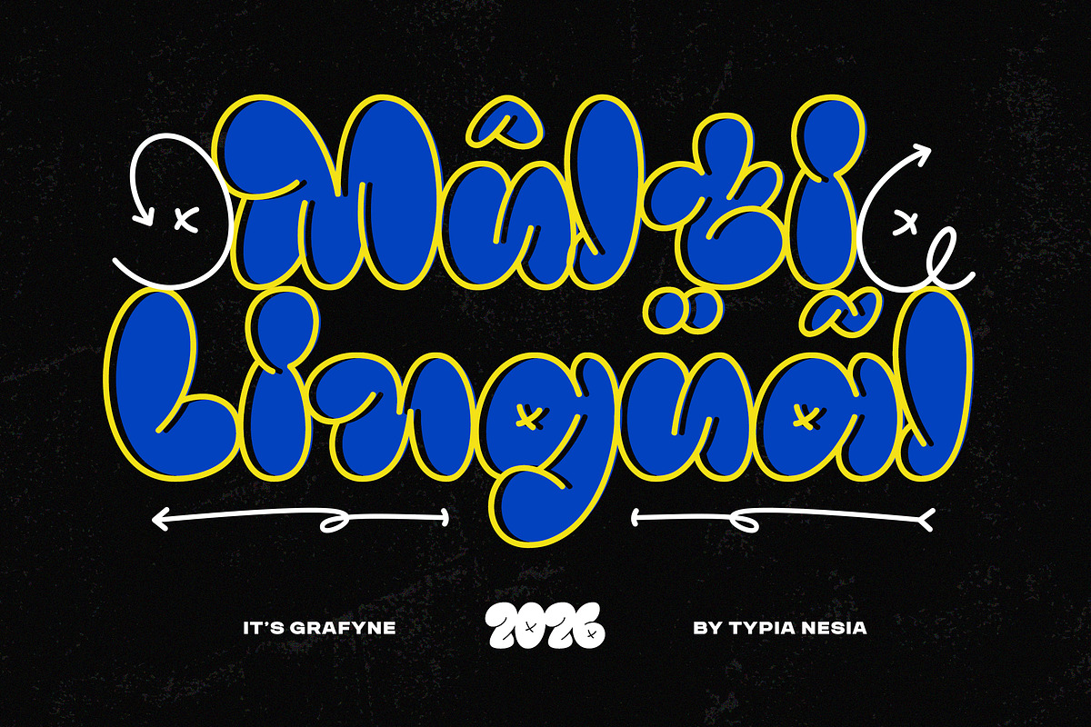 Grafyne - Modern Bubble Grafitti, a Font by Typia Nesia (Photo 2 of 12)