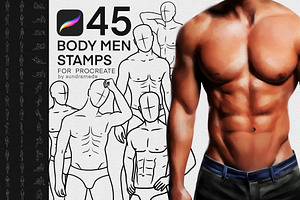 Male Body Stamp Brushes Procreate