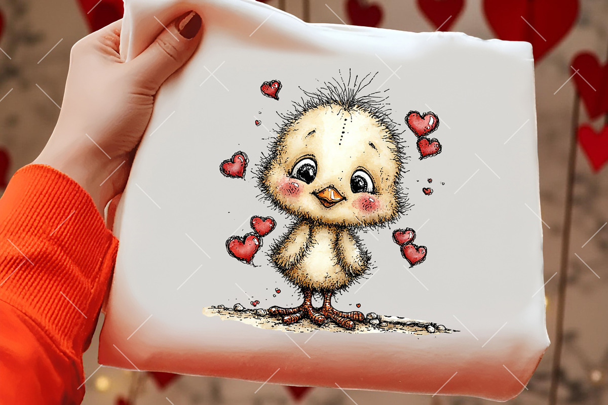 Whimsical Valentine Chick Clipart, an Illustration by OK Design (Photo 6 of 6)