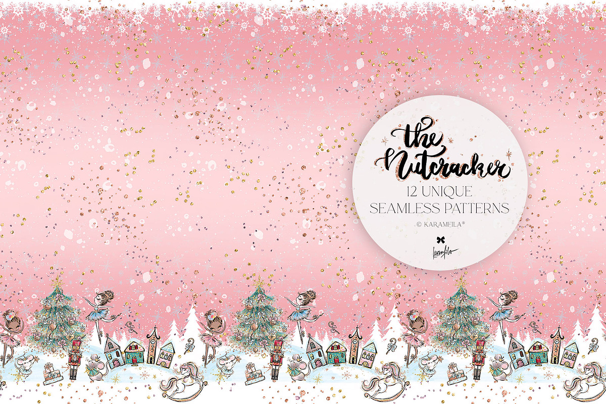 Nutcracker Christmas Magic Patterns, a Pattern Graphic by KaramfilaS (Photo 7 of 21)