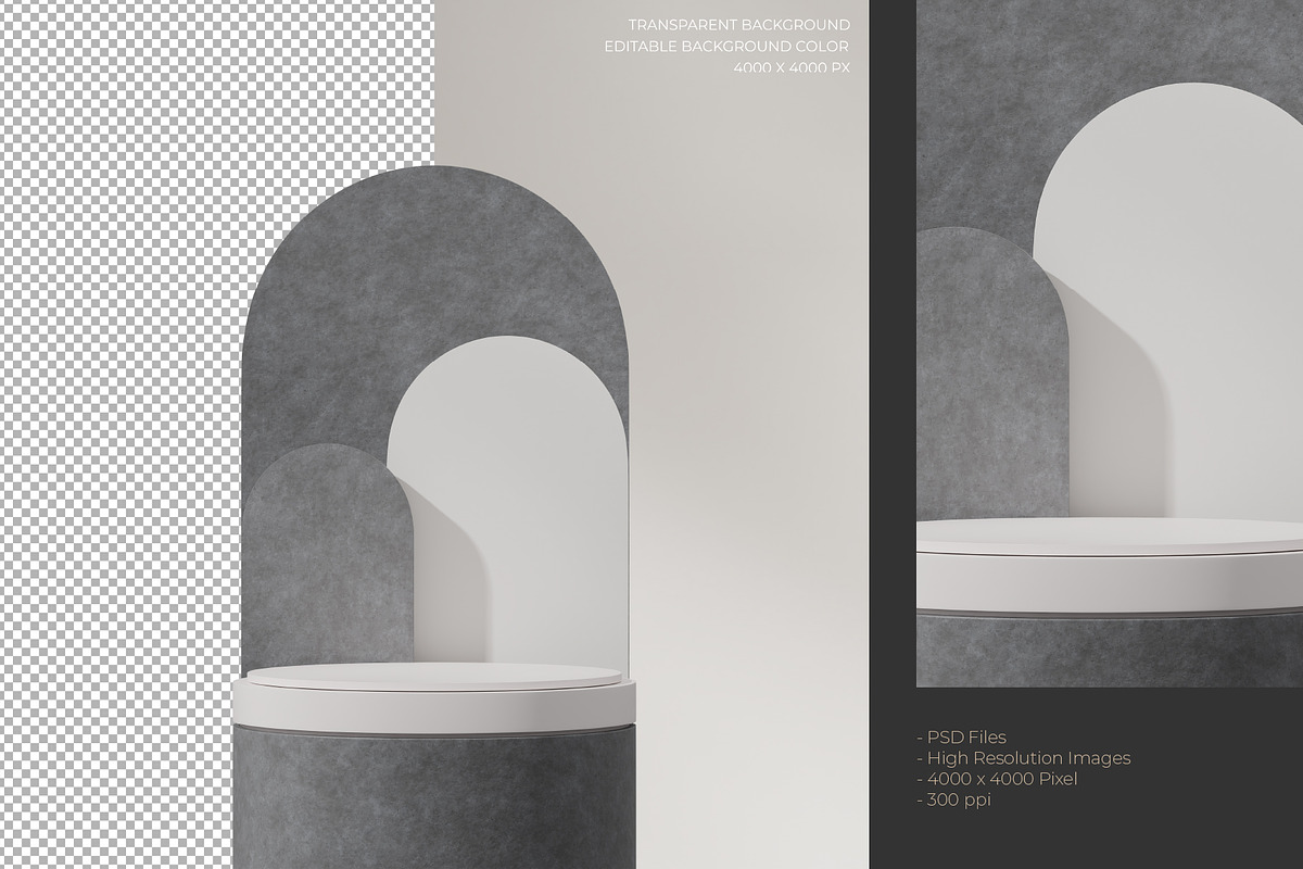 5 Podium with Transparent Background, a Background Graphic by faustudio (Photo 6 of 7)