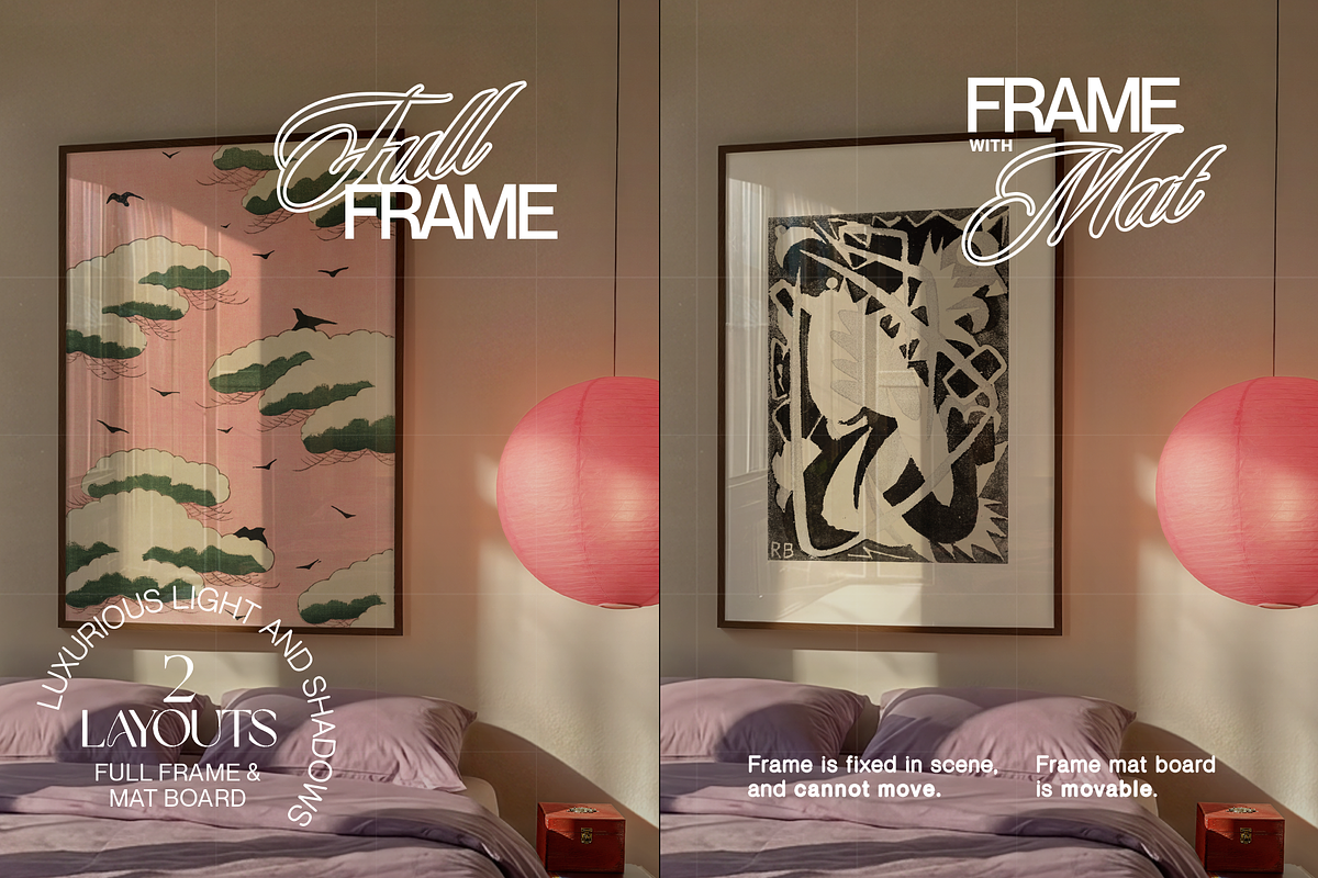 DIN A Frame Vibrant Bedroom Mockup, an Advertising Mockup by WasMockups (Photo 4 of 5)