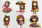 Cute Summer Girls Clipart Bundle., an Illustration by SVGArt (Thumbnail 2 of 9)