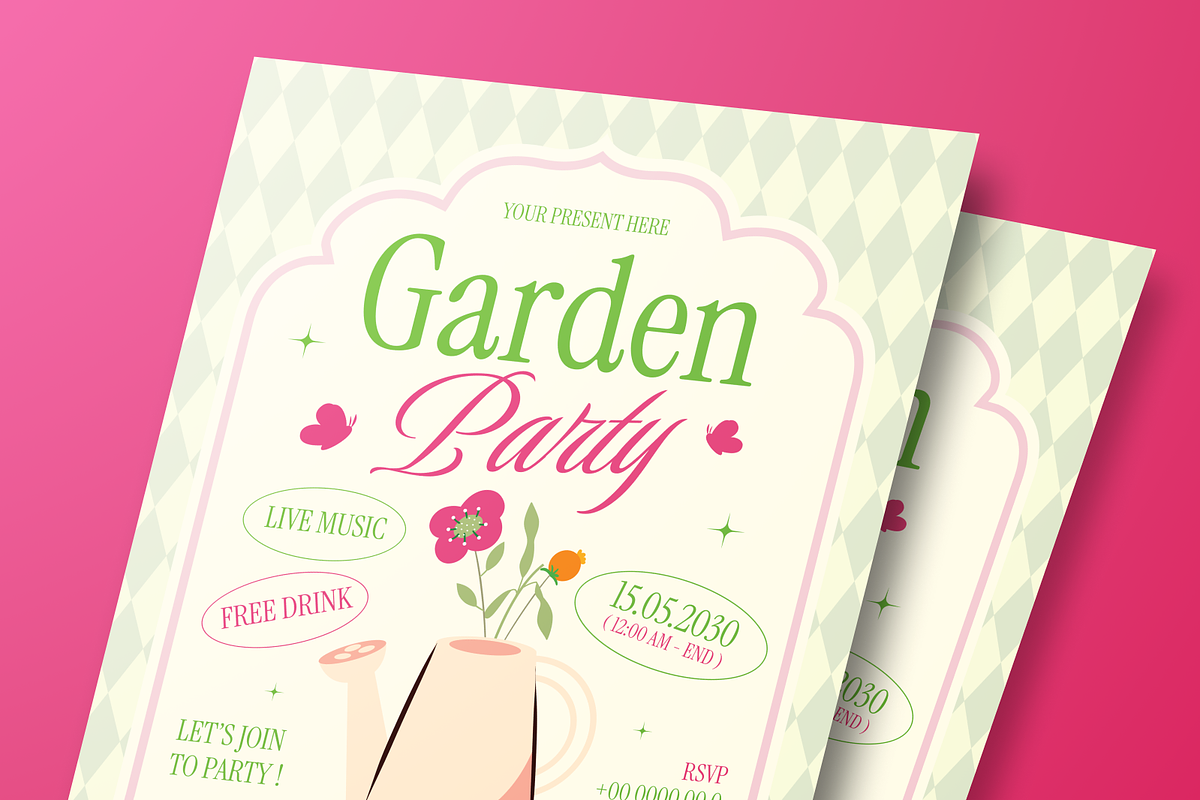Garden Party Flyer Set, a Flyer Template by Annora Studio (Photo 4 of 6)