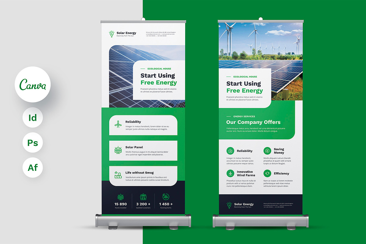 Solar Energy Roll Up Template, a Stationery Template by artbart (Photo 1 of 6)