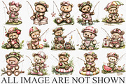 Whimsical Bear Fishing Summer Clipar, a Seasonal Illustration by Canvas Craft (Thumbnail 3 of 7)