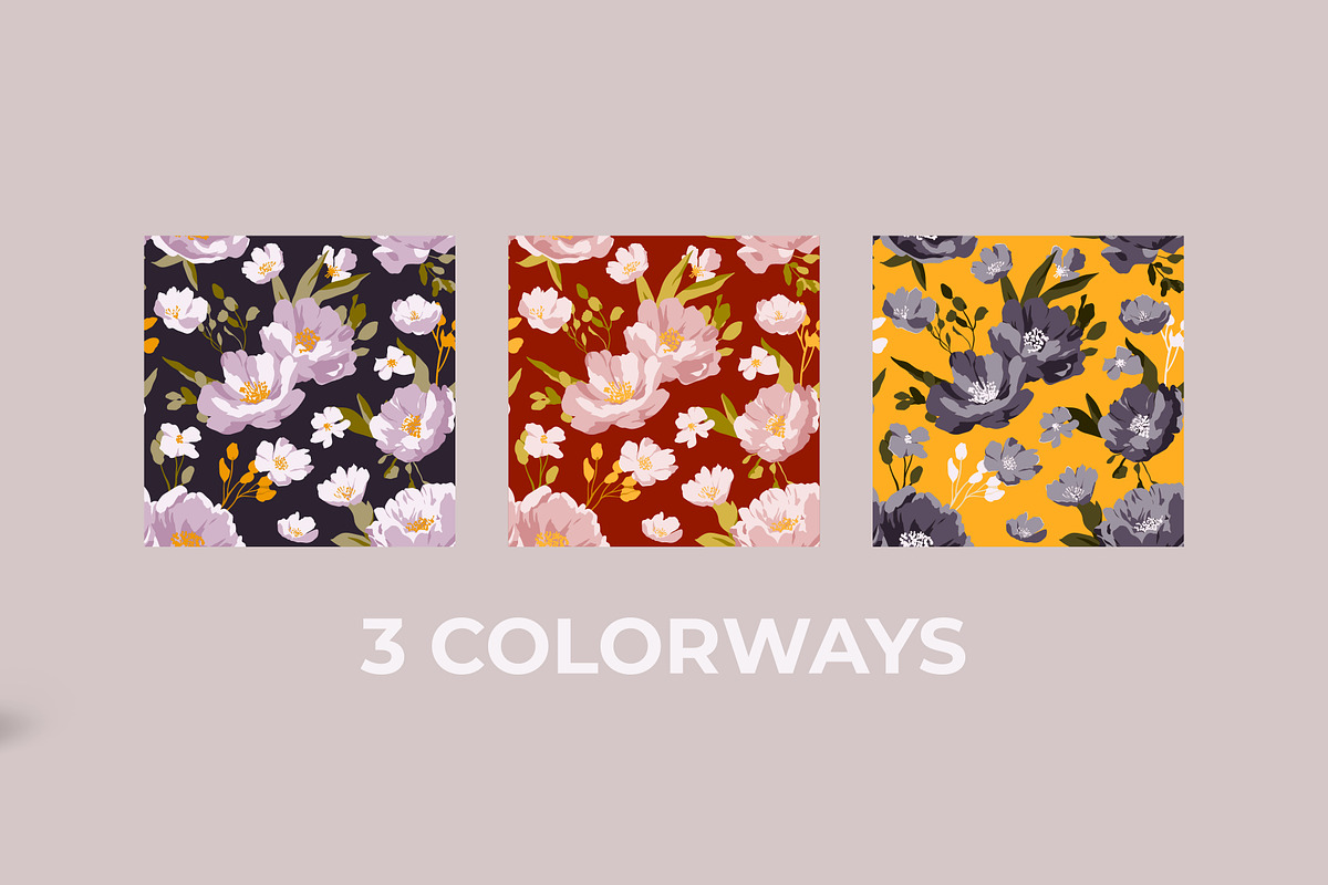 Moonlight Floral seamless patterns, a Pattern Graphic by AnnArt