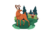 Hunters hunting, shooting in forest, a Person Illustration by PaperTrident (Thumbnail 2 of 6)