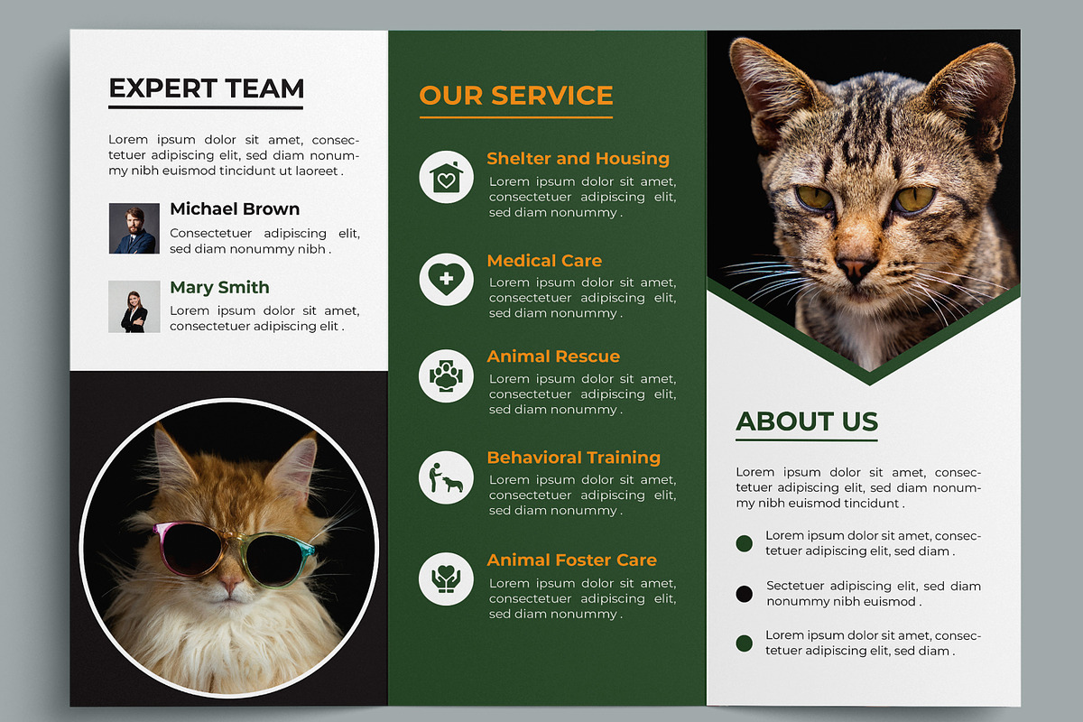 Animal Care Trifold Layout, a Brochure Template by MightyDesign (Photo 3 of 7)