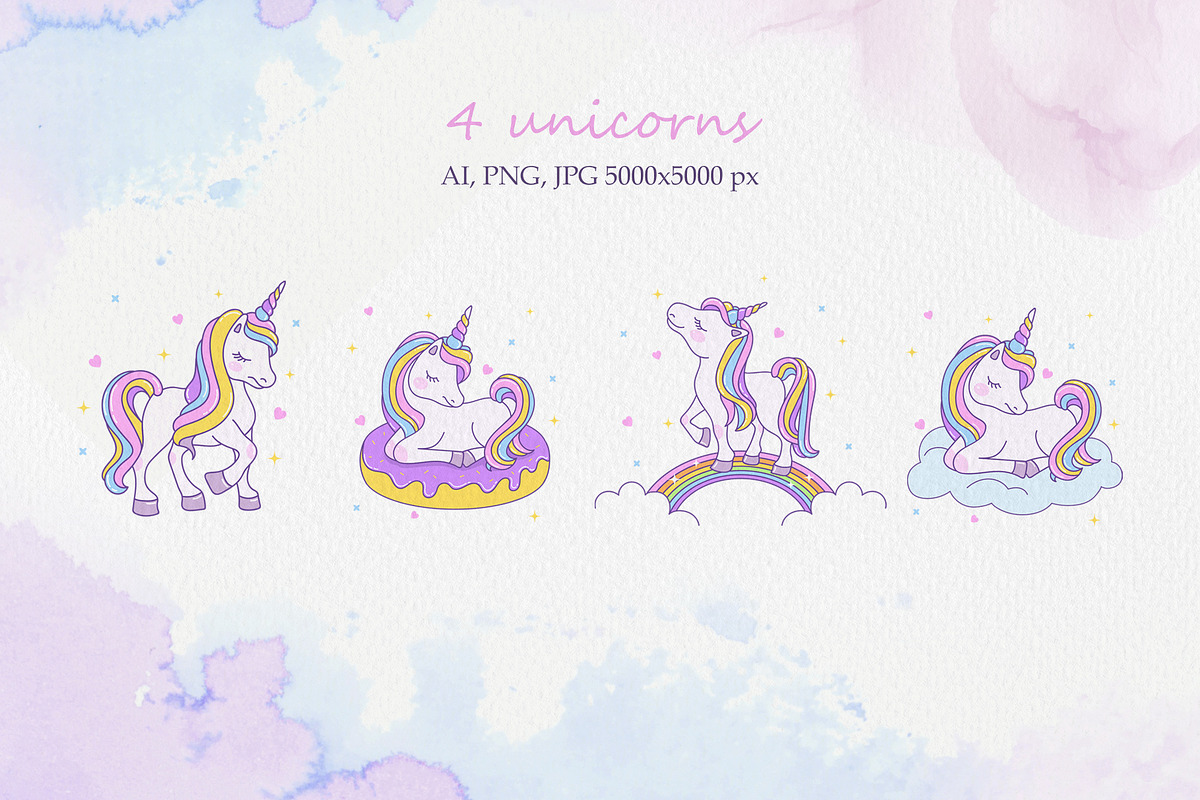 Cute unicorn collection, an Object Graphic by Holovei (Photo 2 of 5)