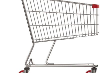 Shopping Cart Side View On White, a Background Photo by VK Studio