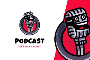 Podcast Talk Logo badge design, a Branding & Logo Template by Agung_cs