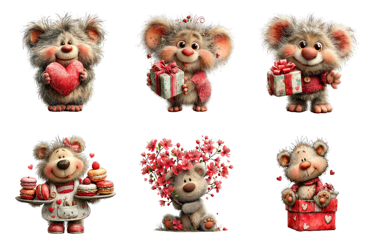 Valentines Teddy Bear Clipart, an Illustration by SinaCreation (Photo 2 of 11)