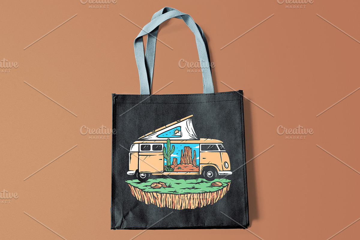 Trip to the desert in a campervan, a Transportation Illustration by gunaonedesign (Photo 7 of 7)