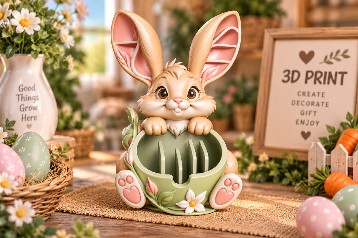 Bunny Organizer 3D Print STL, an Animal 3D Model by Creative Art (Photo 2 of 4)