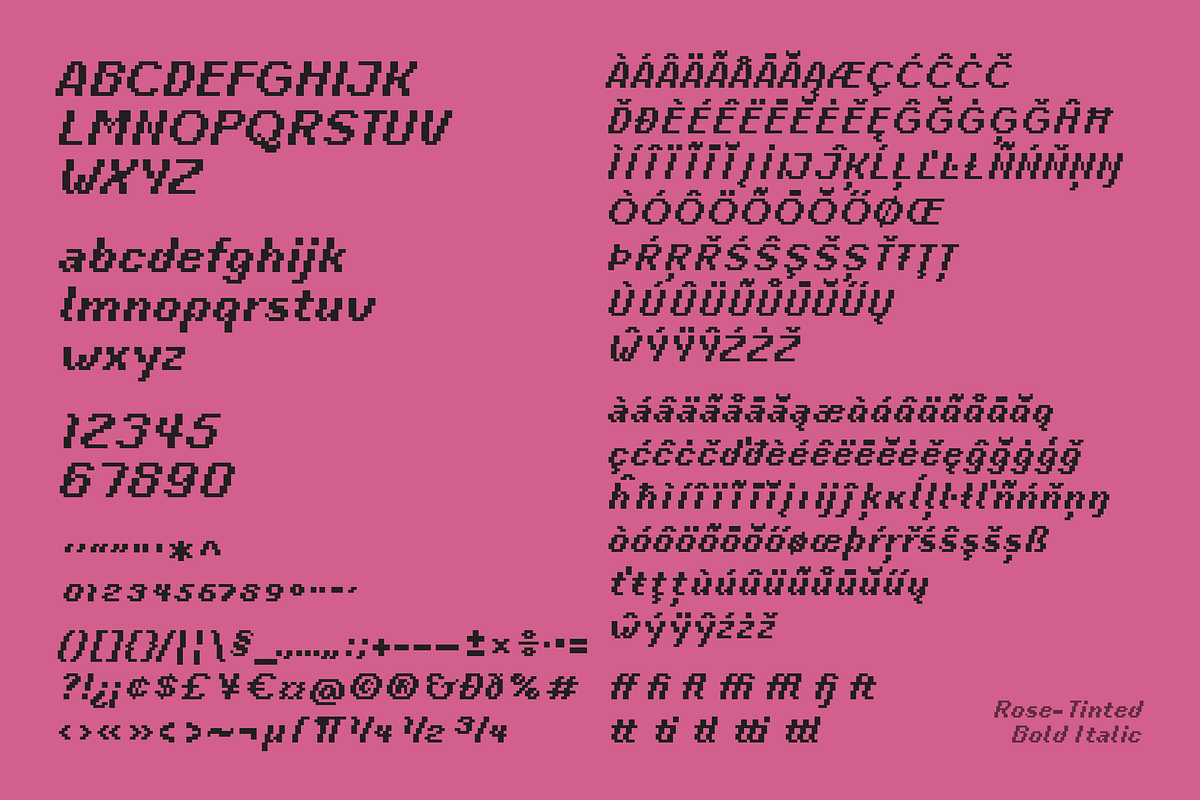 Rose-Tinted | A Pixel Type Family, a Sans Serif Font by wendyleftmealone (Photo 6 of 11)