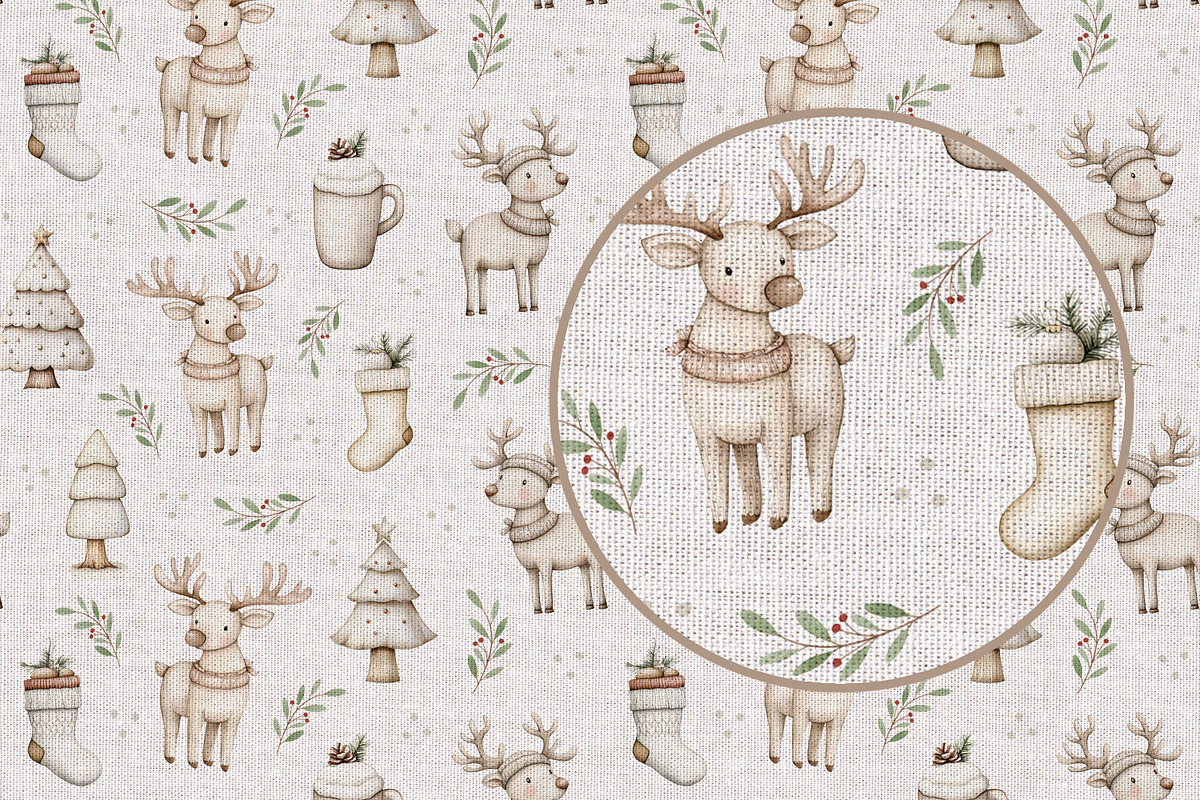Christmas Reindeer seamless pattern, a Pattern Graphic by Kreeya Art Shop (Photo 10 of 15)