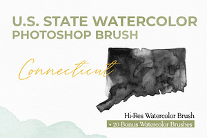 Connecticut US Watercolor PS Brush